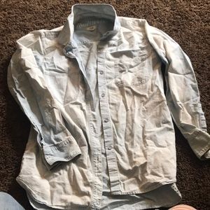 Madewell bleached denim button down shirt sz M